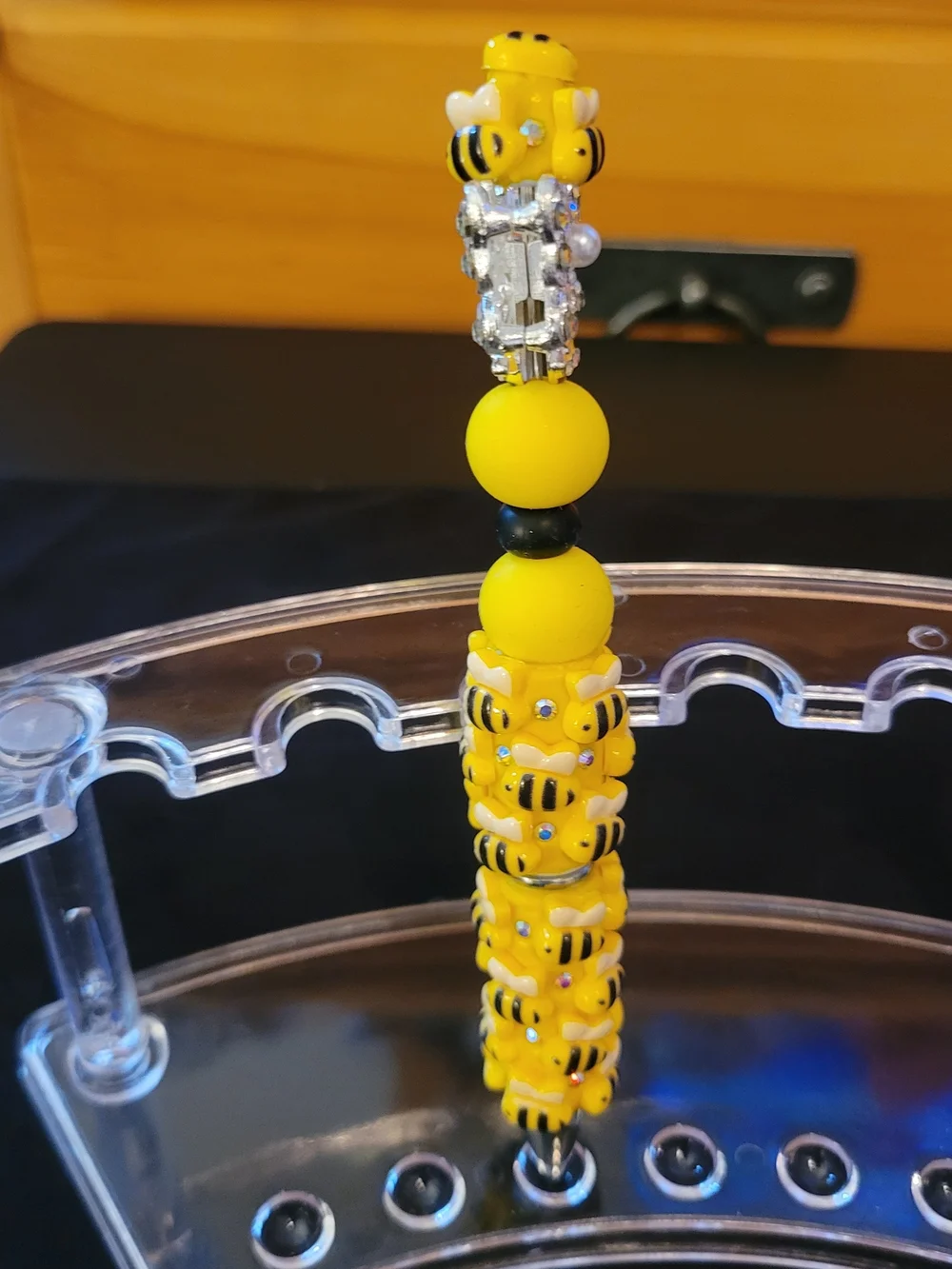 Yellow Bee Charm Drop Handmade Pen